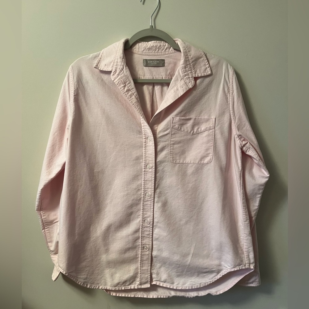 Everlane the Relaxed Oxford Shirt in pale pink | Size 8